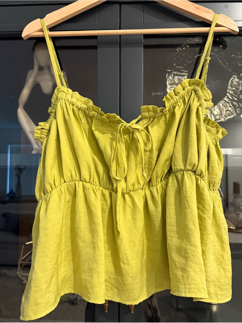American Eagle Ruffle-Trim Spaghetti Strap Top
